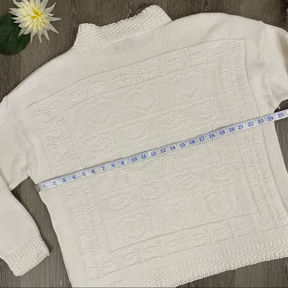 Vintage 90's White Stag Mock-Neck Ivory Sweater - Picture 11 of 12